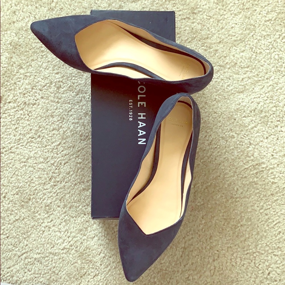 Cole Haan Windsor Skimmer flat in color India ink